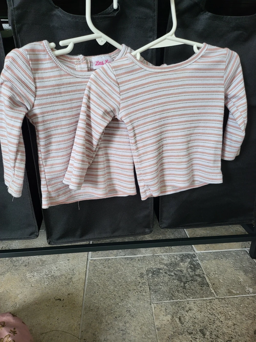 TWIN GIRL SET- Gold Foil Pink Hooded Jacket - Girls 12M - Picture 2 of 10